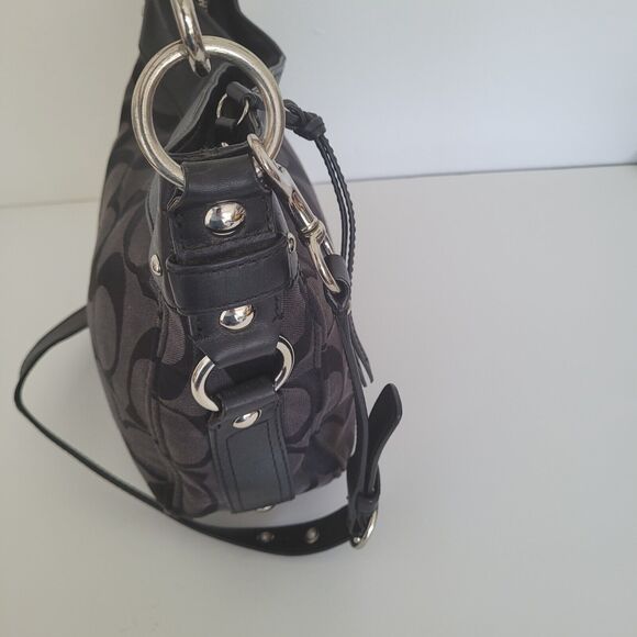 Coach Black and Gray Signature Shoulder Bag - Picture 7 of 10